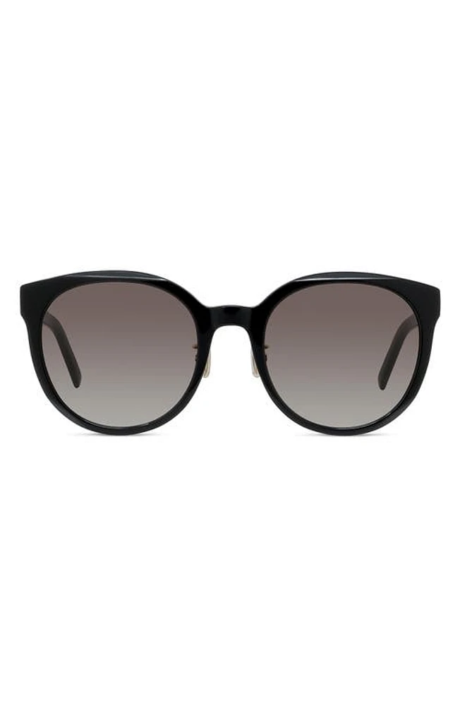 Givenchy 56mm Sunglasses in Shiny Black /Gradient Smoke at Nordstrom