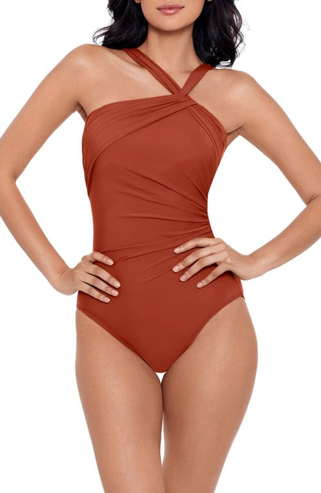 Miraclesuit Rock Solid Europa One-Piece Swimsuit Spice at Nordstrom,