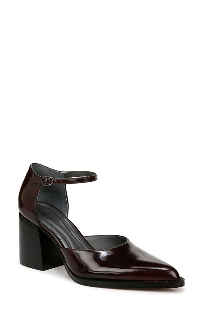 Sarto by Franco Diona Ankle Strap Pointed Toe Pump Bordo at Nordstrom,