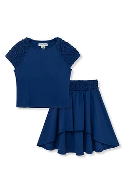 Habitual Kids Kids' Top & High-Low Skirt Set Navy at Nordstrom,