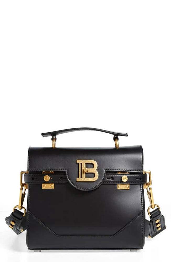 Balmain B-Buzz 23 Monogram Leather Top Handle Bag in 0Pa Black at Nordstrom