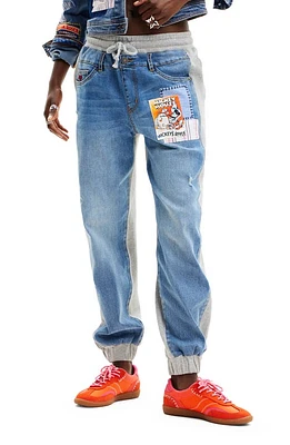 Desigual Mickey Mouse Jogger Jeans Blue at Nordstrom,