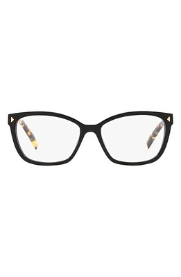 Prada 53mm Rectangular Optical Glasses in Matte Black at Nordstrom