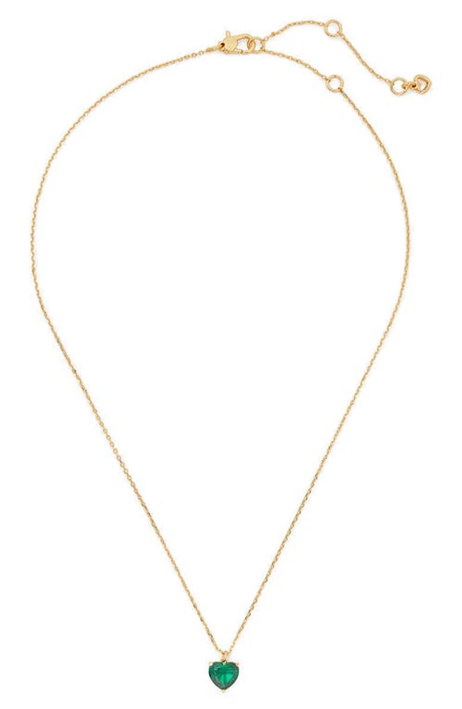 Kate Spade New York my love birthstone heart pendant necklace in Emerald at Nordstrom