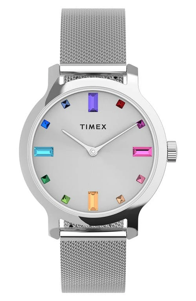 Timex Transcend Mesh Strap Watch, 31mm in Stainless at Nordstrom