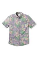 Reyn Spooner x Eddy Y Tailored Fit Tapa Anthurium Print Short Sleeve Button-Down Shirt at Nordstrom,