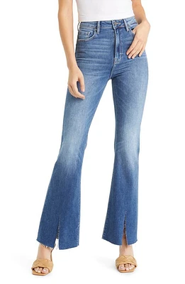 HIDDEN Jeans High Waist Slit Hem Flare Medium Wash at Nordstrom,