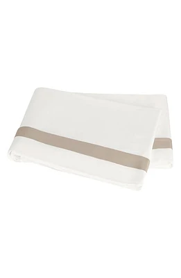 Matouk Ambrose 600 Thread Count Egyptian Cotton Sateen Flat Sheet in Bone/Khaki at Nordstrom, Size Full