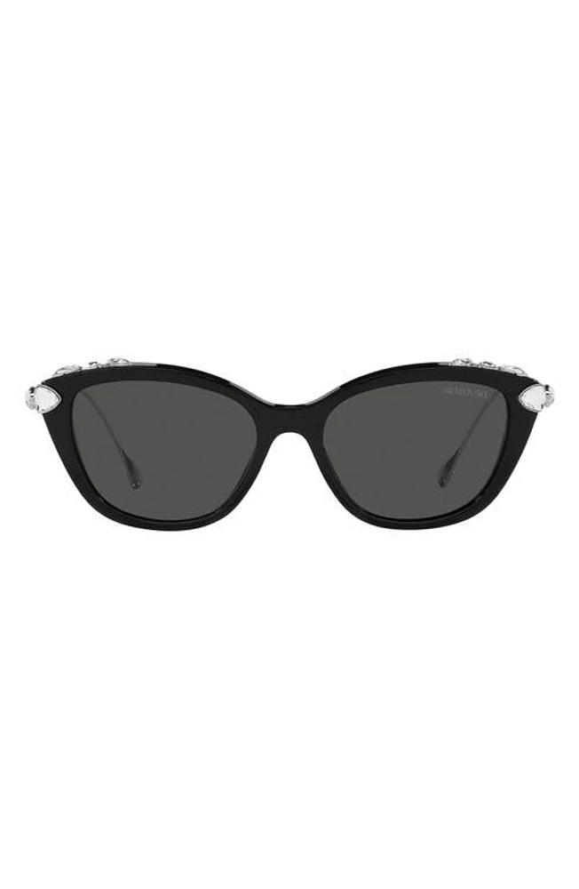 Swarovski 55mm Cat Eye Sunglasses in Black at Nordstrom