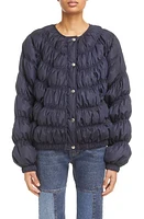 Chloé Quilted Bubble Sleeve Down Jacket in 48M-Abyss Blue at Nordstrom, Size 12 Us