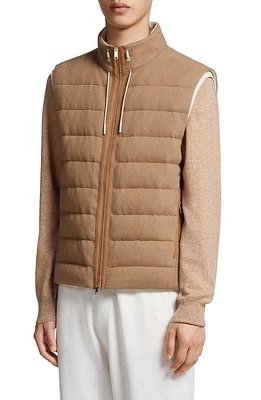 ZEGNA Oasi Elements Channel Quilted Cashmere Down Jacket Oatmeal at Nordstrom, Us