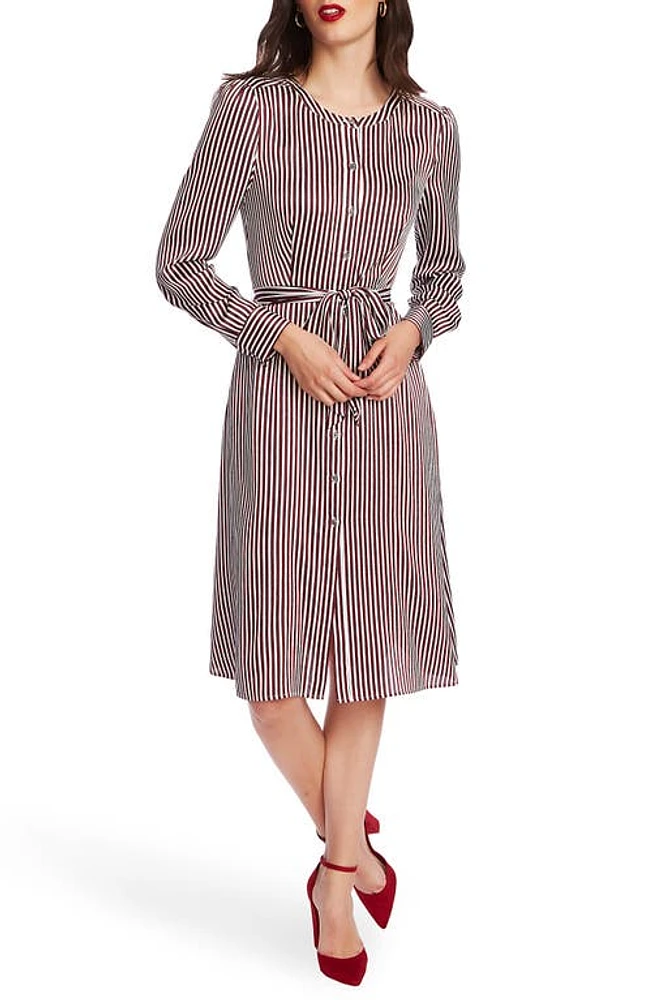 Court & Rowe Crosby Stripe Long Sleeve Shirtdress in Soft Ecru at Nordstrom, Size 2