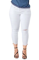 Standards & Practices Tessa Chewed Hem Stretch Skinny Jeans White at Nordstrom,