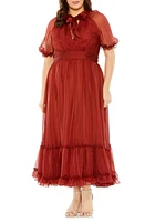 FABULOUSS BY MAC DUGGAL Sheer Puff Sleeve Cocktail Dress at Nordstrom,