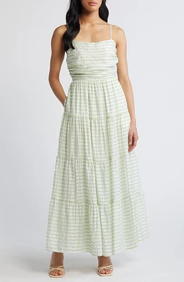 Chelsea28 Textured Stripe Sleeveless Maxi Dress Ivory at Nordstrom,