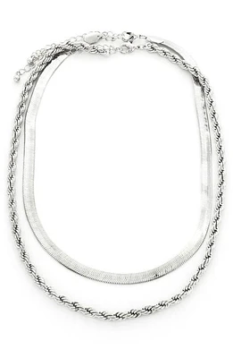 Panacea Set of 2 Chain Necklaces in Silver at Nordstrom