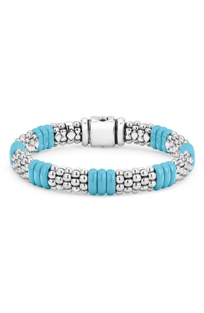 LAGOS Blue Caviar Ceramic Rope Bracelet in Silver/Blue at Nordstrom