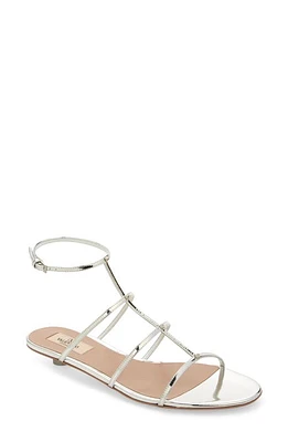 Valentino Garavani Rockstud Wispy T-Strap Sandal Silver at Nordstrom,