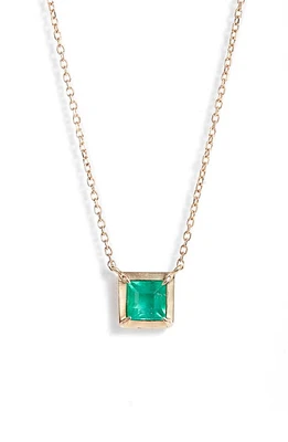 Anzie Cléo Melia Carre Green Onyx Pendant Necklace in Green Gold at Nordstrom, Size 17