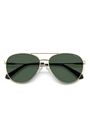 Polaroid 60mm Polarized Aviator Sunglasses in Gold Green/Green Polarized at Nordstrom