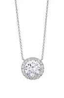 LIGHTBOX 2-Carat Lab Grown Diamond Halo Pendant Necklace in White/14K White Gold at Nordstrom