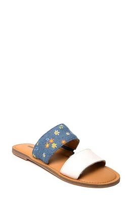 Minnetonka Franky Slide Sandal Floral Denim Multi at Nordstrom,