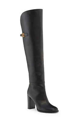 Valentino Garavani VLOGO Signature Over the Knee Boot 0No Nero at Nordstrom,