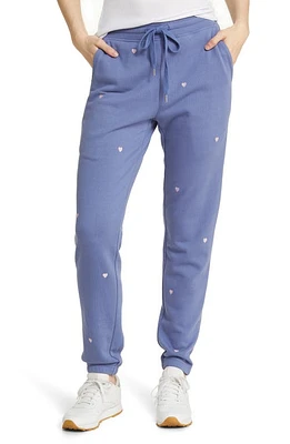 Rails Kingston Star Embroidery Cotton Blend Joggers Pink Periwinkle Hearts at Nordstrom,