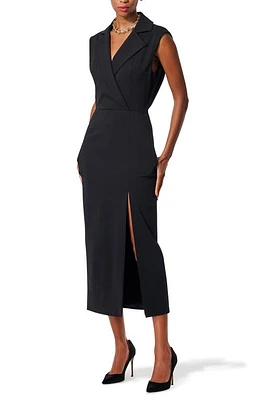 Carolina Herrera Sleeveless Trench Stretch Wool Midi Dress Black at Nordstrom,