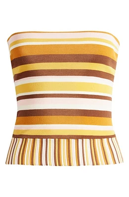 Faithfull the Brand Citara Stripe Strapless Top Cocoa at Nordstrom,