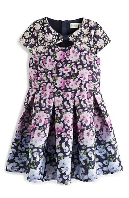 Baker by Ted Kids' Floral Scuba Crepe Dress Navy at Nordstrom,