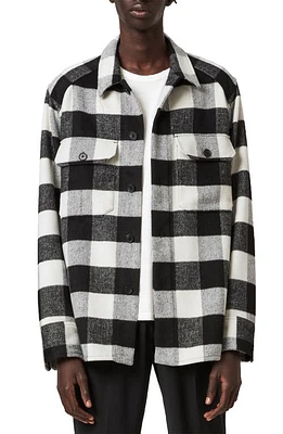 AllSaints Prinzen Buffalo Check Shirt in Black at Nordstrom, Size X-Small