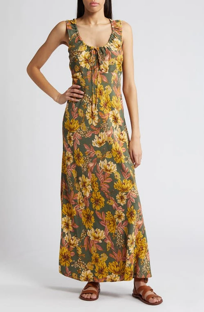 Treasure & Bond Ruched Bias Cut Maxi Dress at Nordstrom,