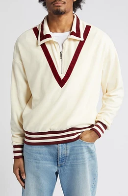 Falling Forward Cricket Fleece Half Zip Pullover Cream at Nordstrom,