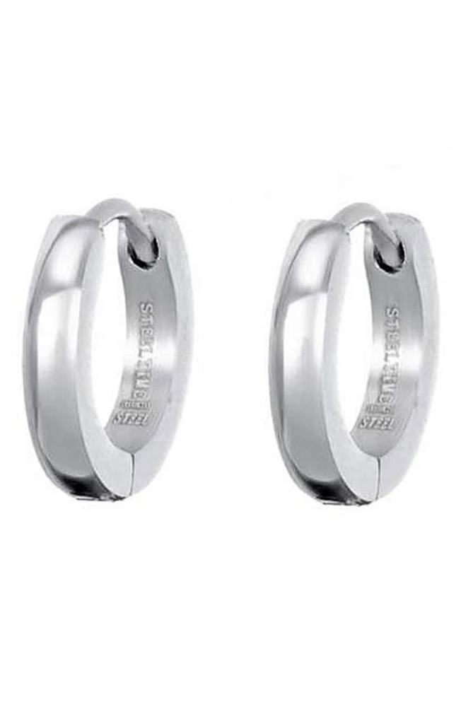 Brook and York Men's Stainless Steel Hoop Earrings in Silver at Nordstrom