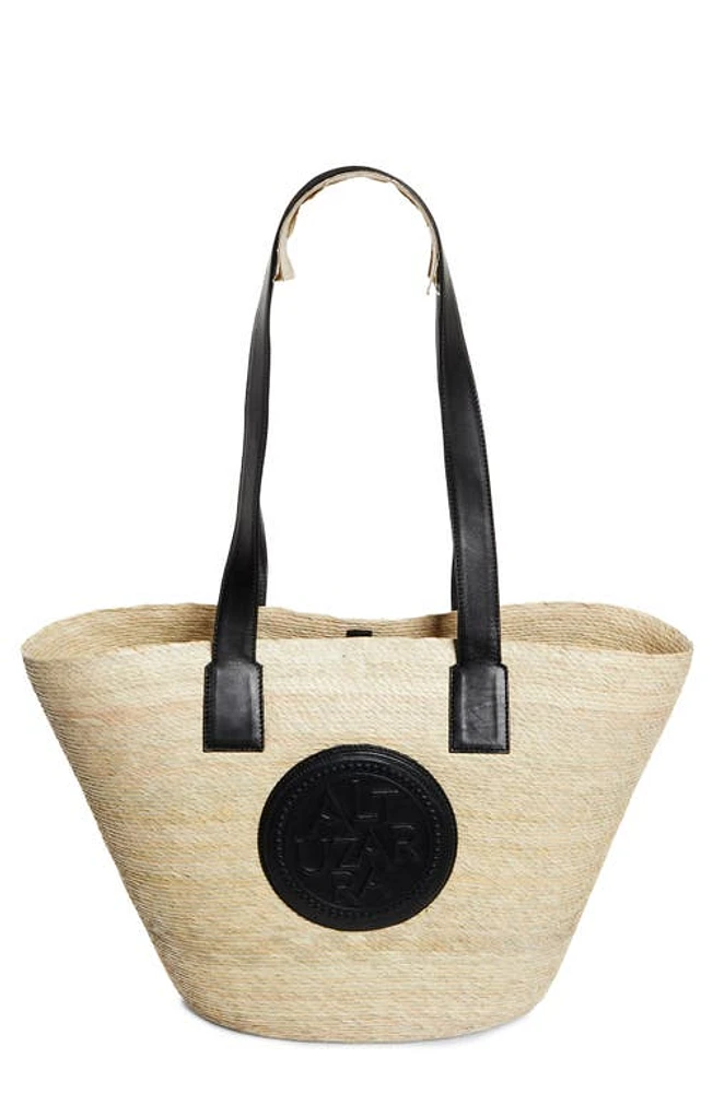 Altuzarra Large Watermill Straw Tote in Natural/Black at Nordstrom