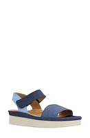 L'Amour des Pieds Abrilla Slingback Platform Wedge Sandal Blue at Nordstrom,