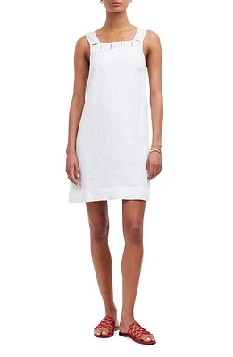 Madewell Taped Cutwork Tank Linen Minidress Eyelet White at Nordstrom,