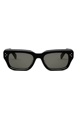 CELINE Bold 3 Dot Rectangular Sunglasses in Shiny Black /Smoke at Nordstrom