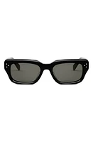 CELINE Bold 3 Dot Rectangular Sunglasses in Shiny Black /Smoke at Nordstrom