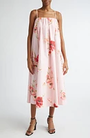 Zimmermann Lightburst Puff Midi Dress Red Floral at Nordstrom,