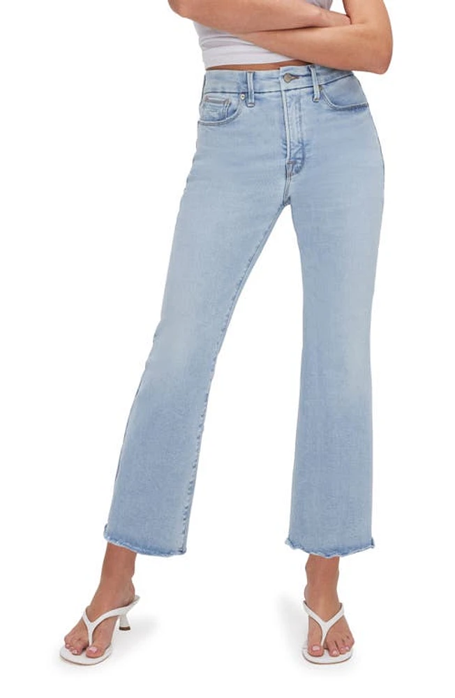 Good American Legs Crop Mini Bootcut Jeans Indigo715 at