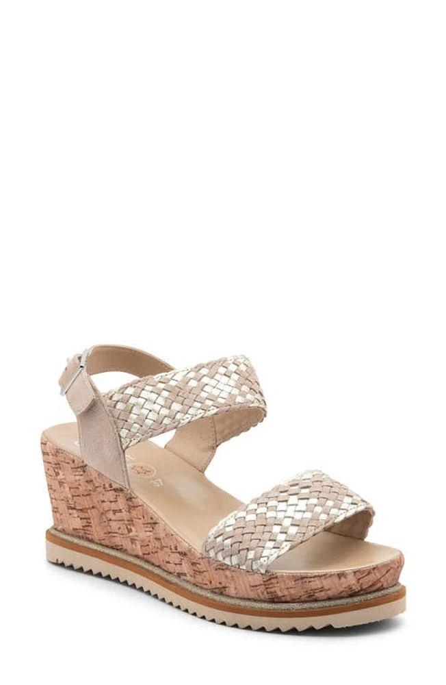 ara Pasadena Wedge Sandal Sand/platinum Suede at Nordstrom,