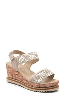 ara Pasadena Wedge Sandal Sand/platinum Suede at Nordstrom,