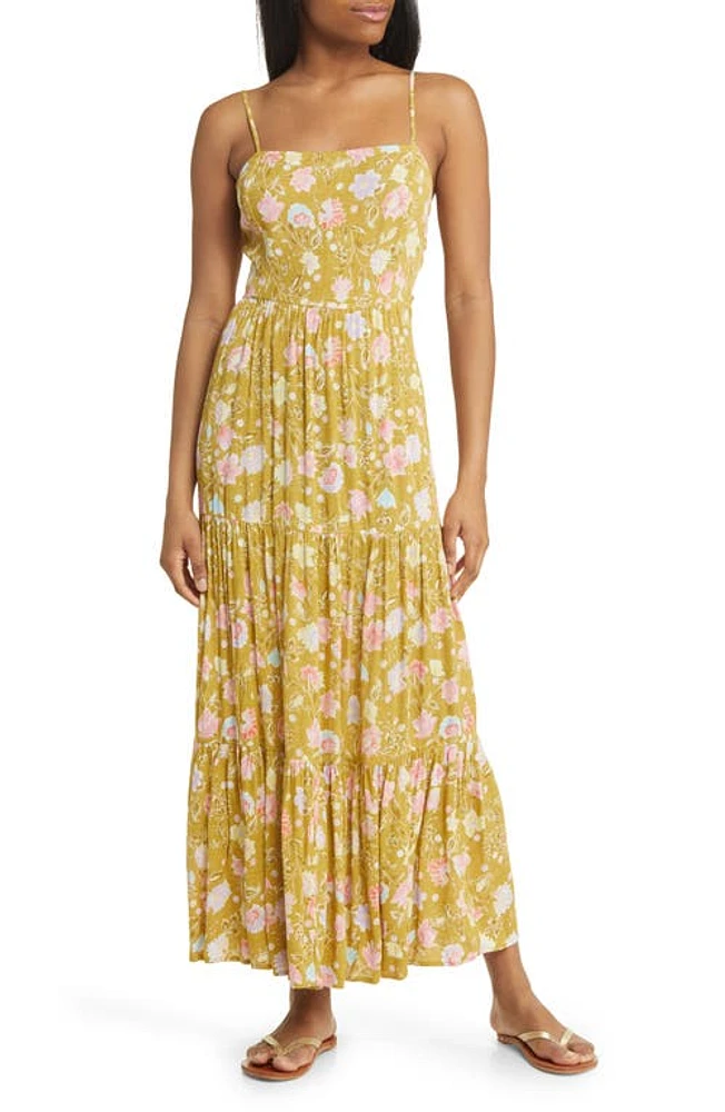 Billabong Riviera Romance Floral Maxi Dress Green Envy at Nordstrom,