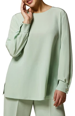 Marina Rinaldi Silk Crêpe de Chine Top Pastel Green at Nordstrom,