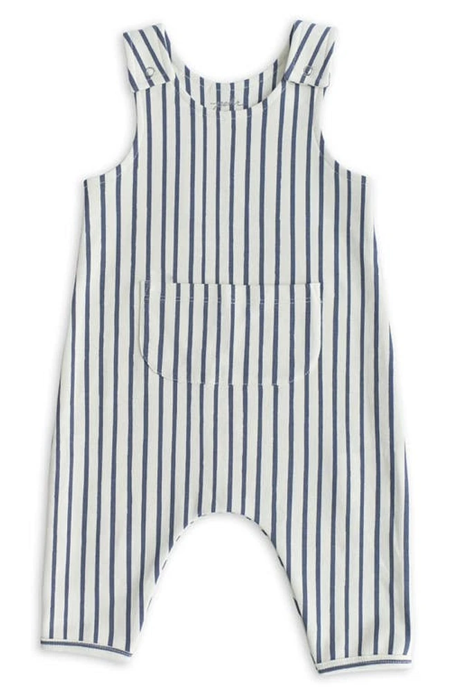 Pehr Stripes Away Organic Cotton Overalls Ink Blue at Nordstrom, M