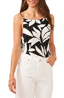 Vince Camuto Floral Print Camisole Rich Black at Nordstrom,