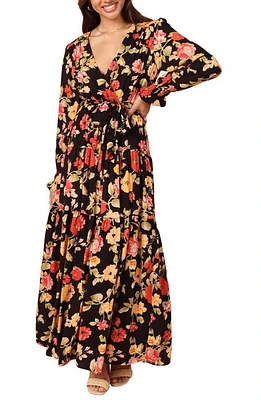 Petal & Pup Long Sleeve Maxi Dress Black Floral at Nordstrom,