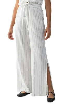 Sanctuary Oceanfront Stripe Linen Blend Pull-On Pants Biarritz at Nordstrom,